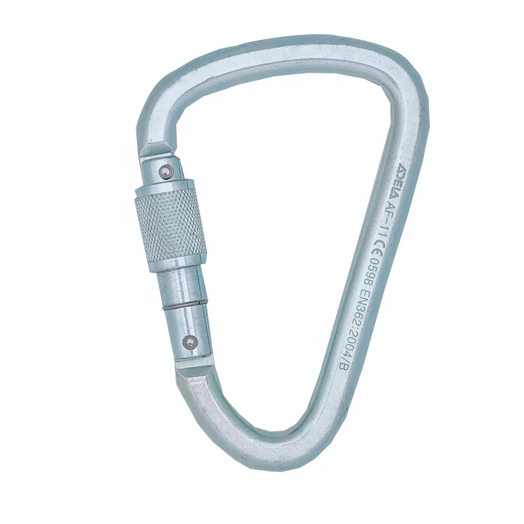 CE Certified Carabiner Manufacturers Screw Lock Snap Hook for Industrial Climbing Connecting Link Steel Alloy Aluminium Titanium