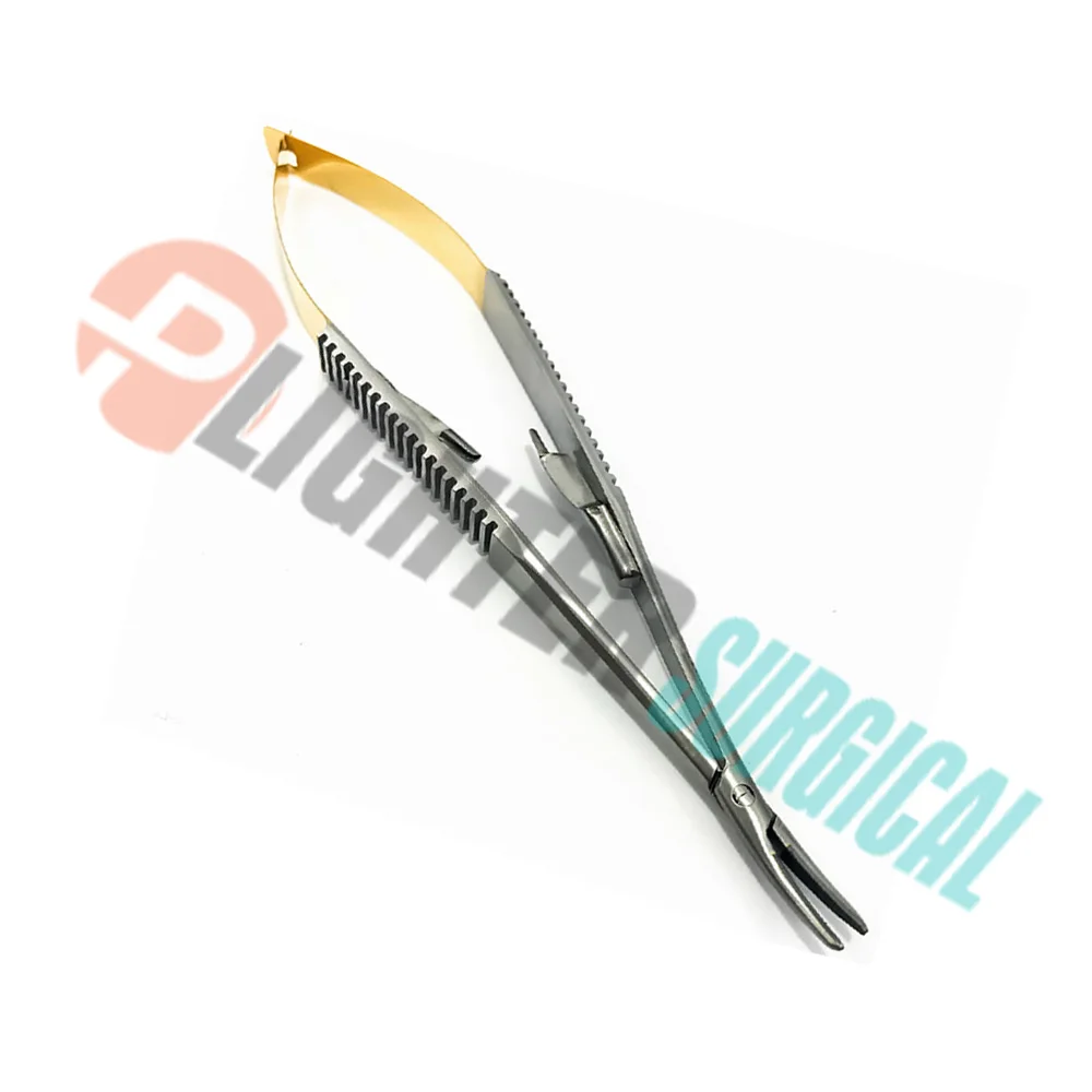 Игольчатый держатель castroviejo из карбида вольфрама изогнутый с замком 180 мм