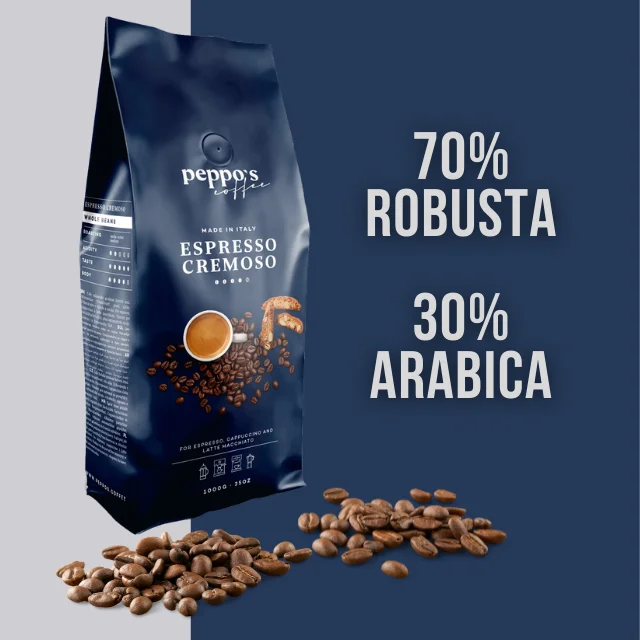 Лучшее итальянское качество 1 кг 70% Robusta 30% Arabica долговечный Крем Эспрессо кофейные зерна для дома