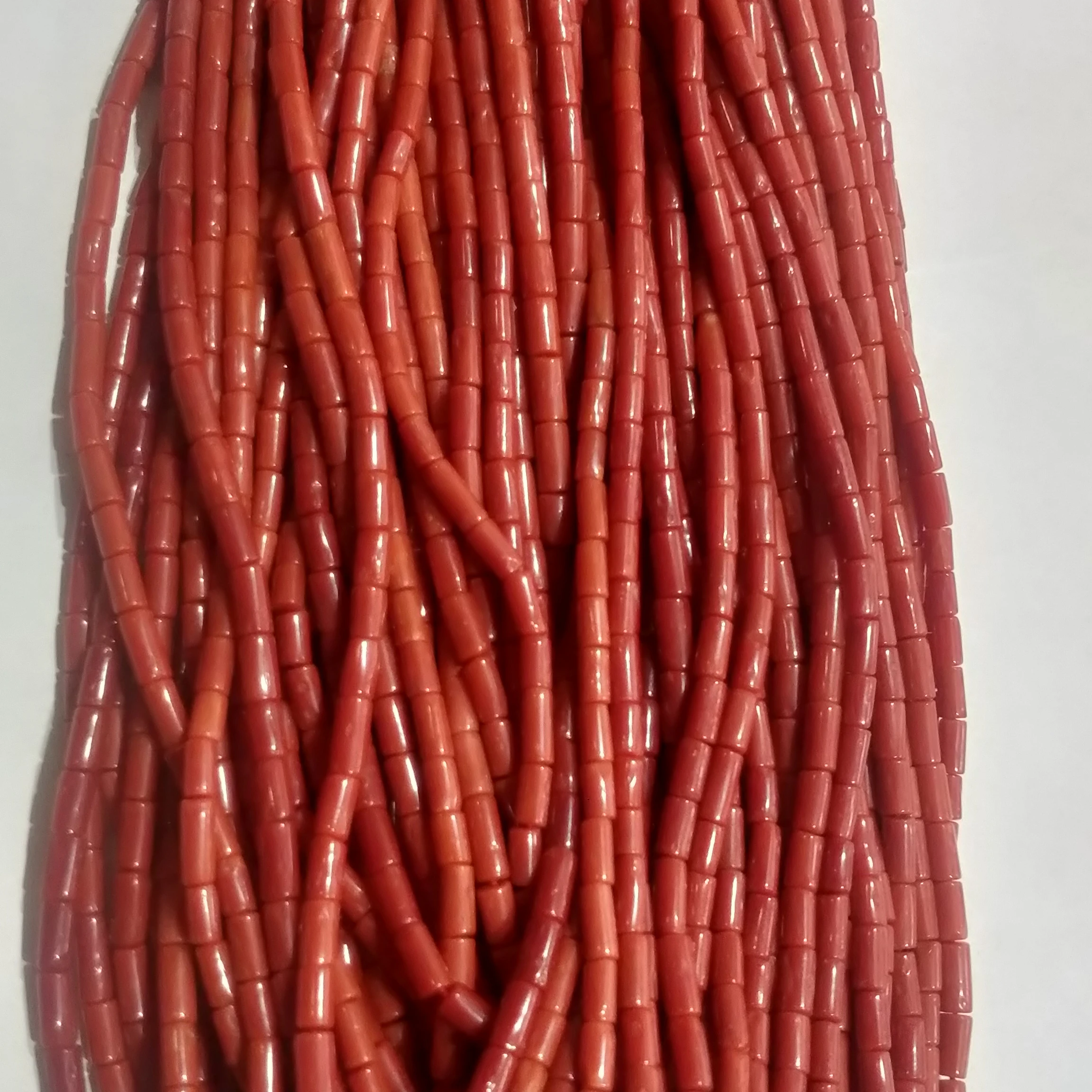 Natural Coral Smooth Tube Beads Wholesale