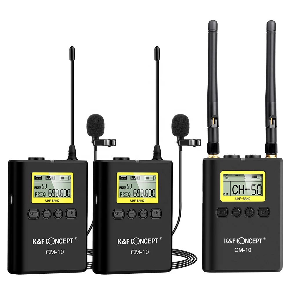  Лидер продаж беспроводной микрофон для камеры видеокамера двухканальный DSLR Открытый перезаряжаемый CM10 W