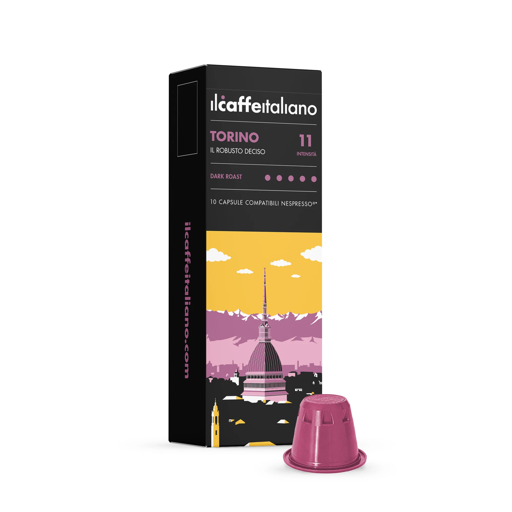 made in Italy robusta coffee 100 capsules - Nespresso (R)* - Torino - Coffee Capsule Compatible