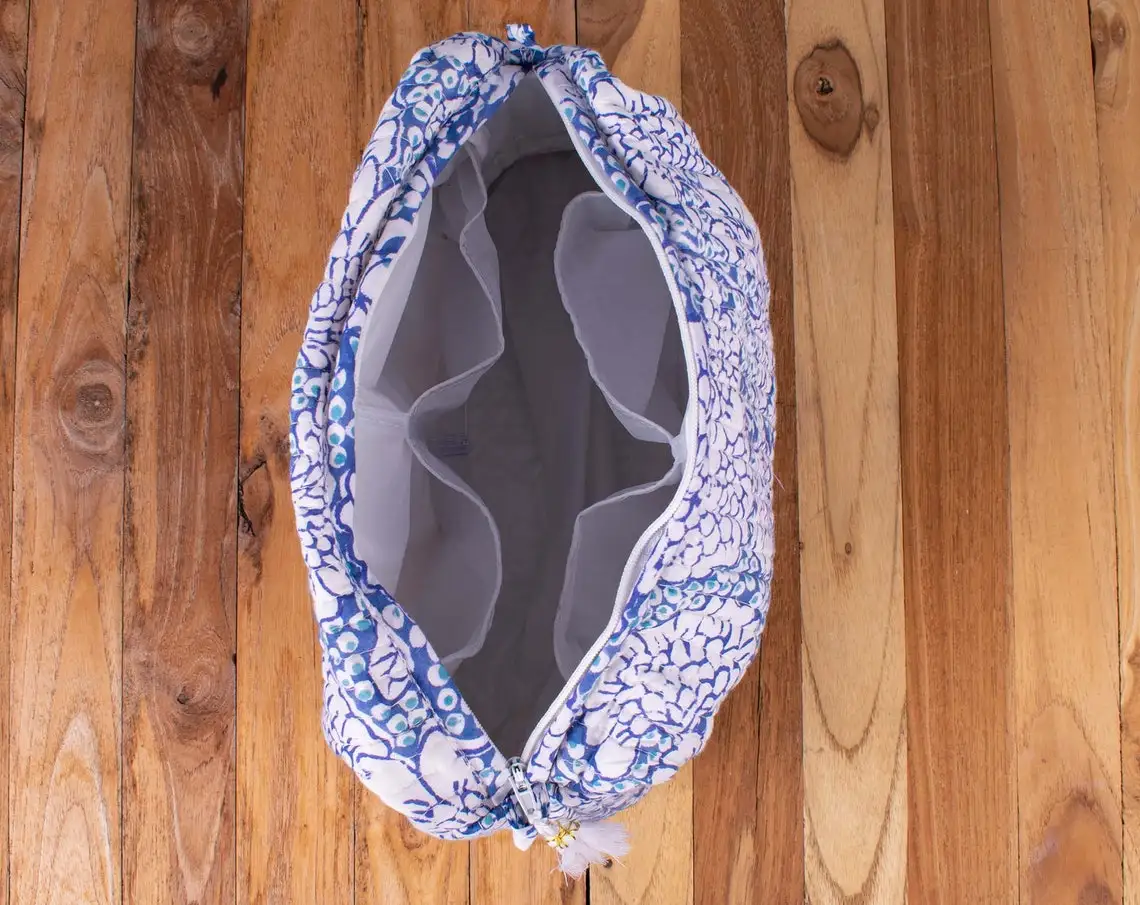 Indian Handmade Cotton Quilting Water Proof Lining Multi Color Carry Pouch Hand Bag