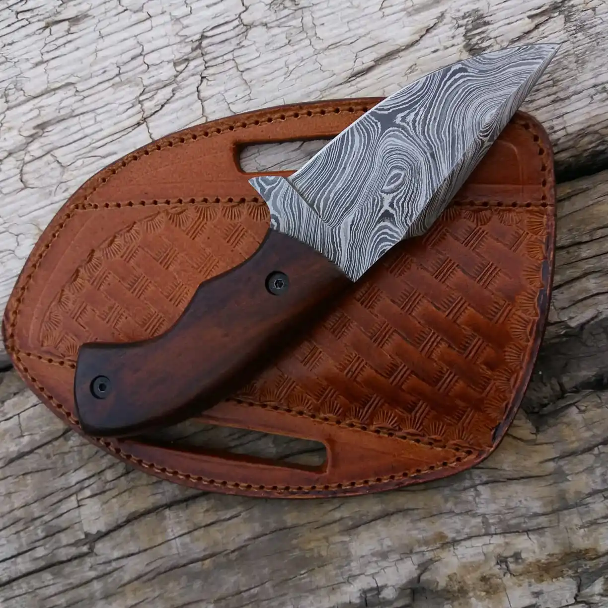 
Damascus Steel Fix Blade Camping Hunting Knife Self Defense Everyday Carry Knives Wholesale 
