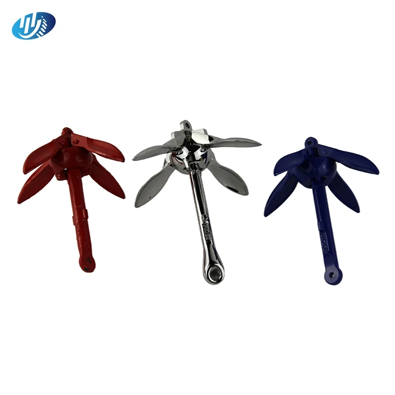 Small Boat Anchor Kit Folding Grapnel Anchor Carbon Steel for Canoe Jet Ski  with Line Carrying Bag