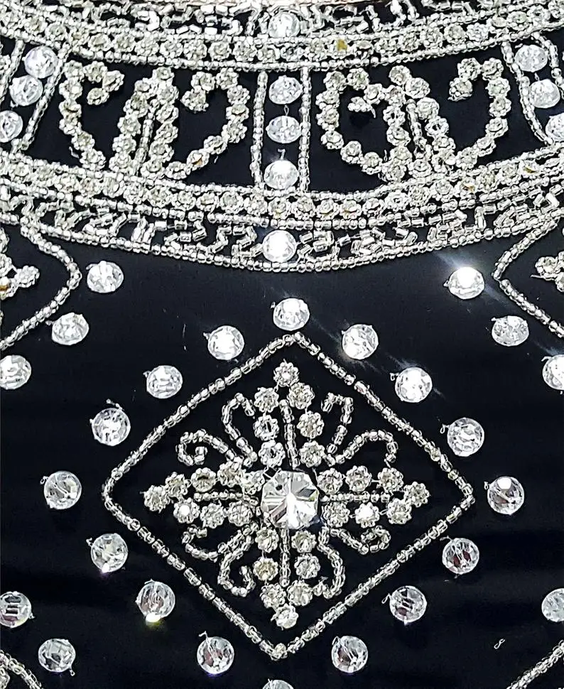 Latest Handmade Dubai Jilbab Exclusive Heavy Beaded Abhaya Kaftan For Wedding