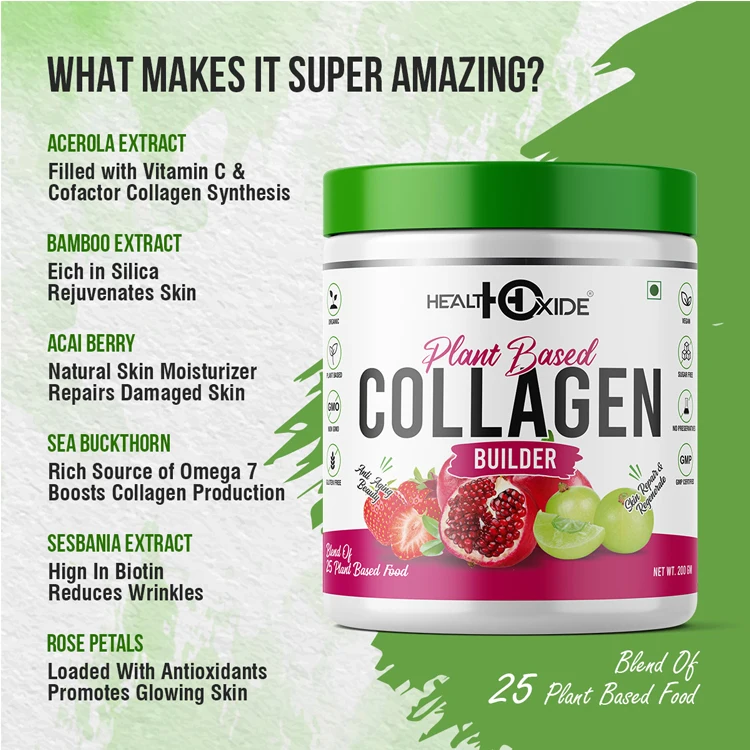 Best Quality Wholesale Healthcare Supplement Plant Based Collagen Builder 200 gm