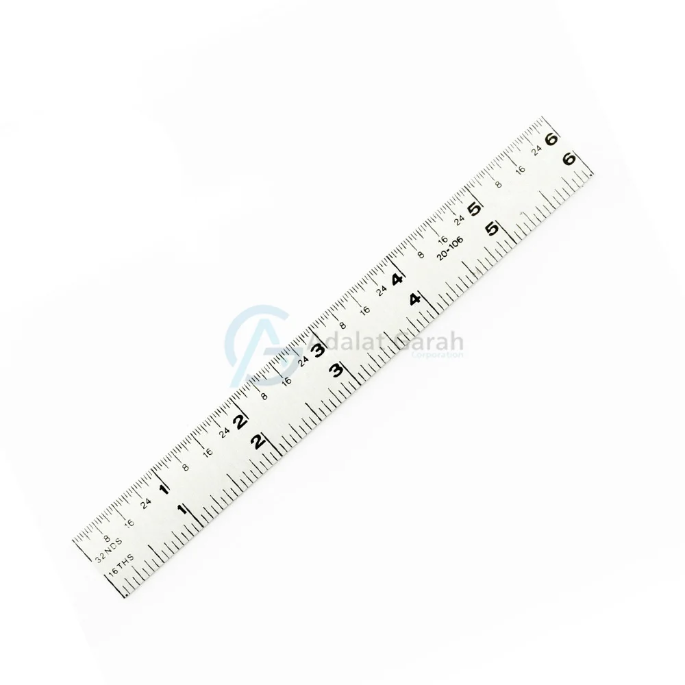 
6 inch Metal Ruler Stainless Steel Straight Edge Drawing Cutting Non Skid Back 