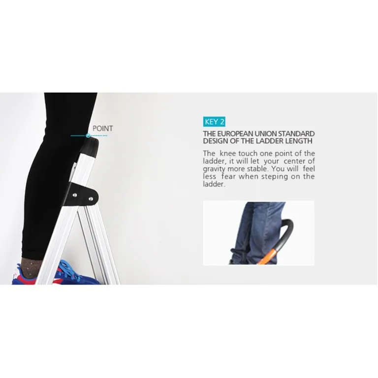 
Foldable Multifunction Home Ladder Sustainable One Year Warranty Aluminium Gold Boomjoy BJ-TZ-3T 3 Steps Ladder 