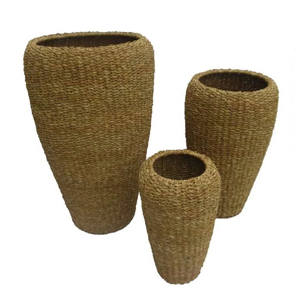 Best quality customized products of seagrass and Tin eco-friendly handmade Cheap Price Flower Top