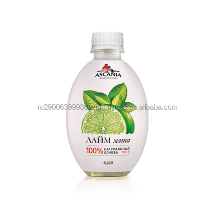Non-alcoholic juice drink aroma of refreshing mint leaves, and the pleasant sourness of lime, beverage bottles