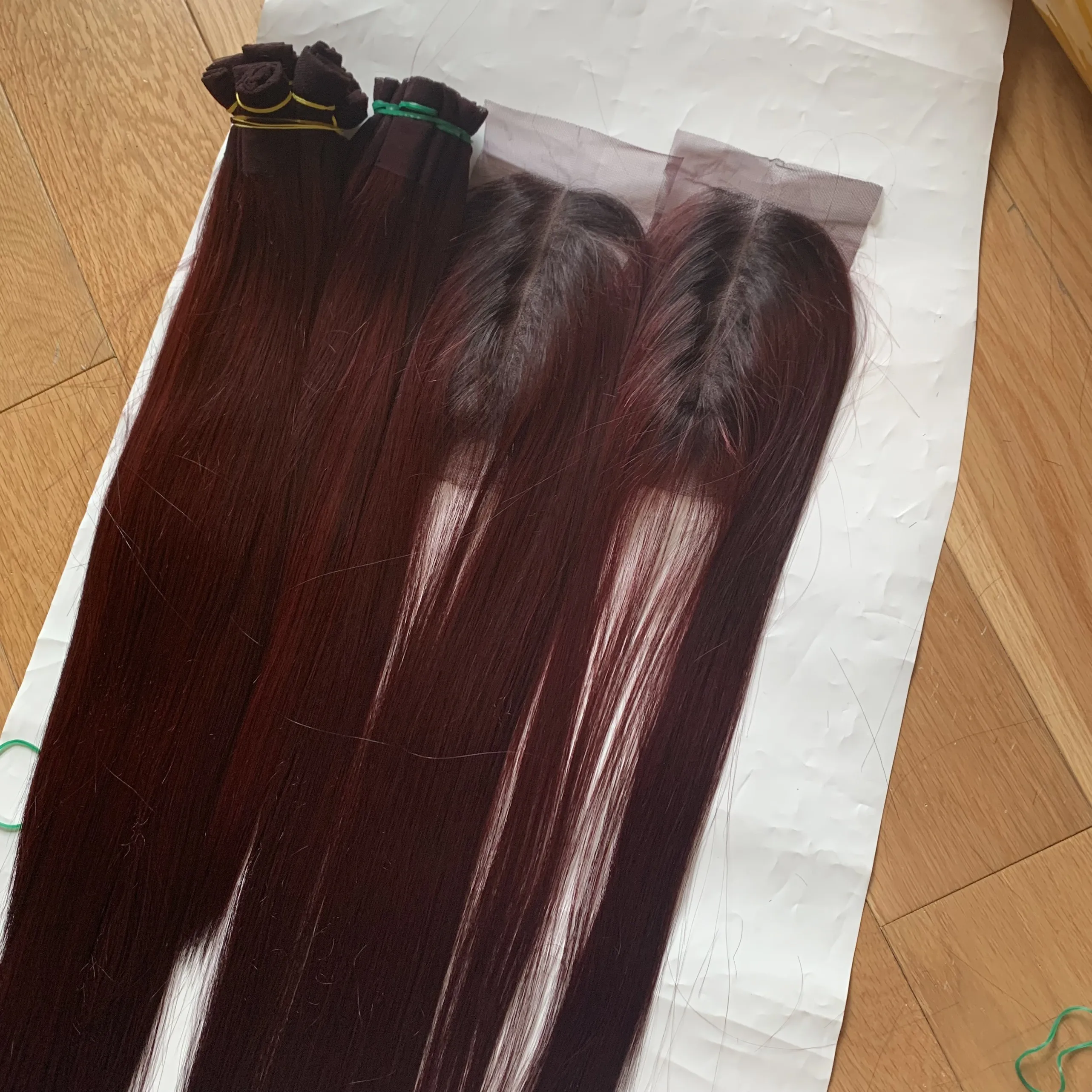 Поставщики волос бесплатный образец пряди с застежкой 100% бразильские волосы лучшее качество прямые remy из Вьетнама