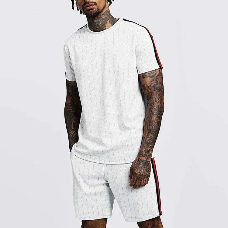 2022 summer popular men clothes 4colors formal two piece clothing European men 2 piece shorts set