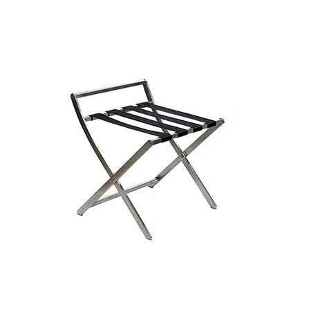 Luxury Design Aluminium Hotel Folding Luggage Rack Best Selling Large Size Silver Polished Luggage Rack