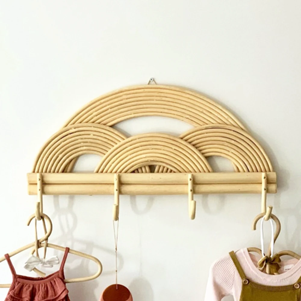 Hot selling golden rattan shelf for home decoraton natural rattan wall hanging for livingroom bedroom Direct Manufacturer & Expo