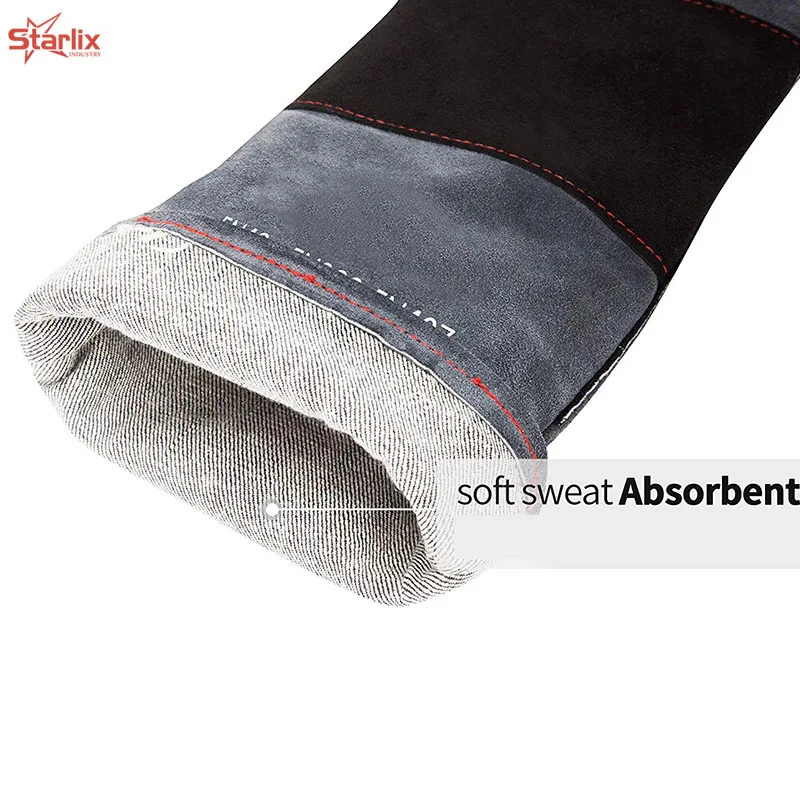 
Leather Thumb Crotch Reinforced Lining Heat Resistant Welding Gloves Cow Split Protection Hand High Quality STARLIX INDUSTRIES 
