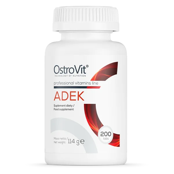 
OstroVit ADEK 200 tabs vitamins A D E K healthy skin strong bones blood clotting 