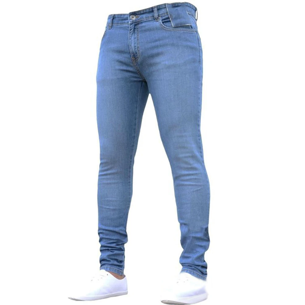 Elastic Waist Big Size European Long Trousers Hot Mens Skinny Jeans Men Stretch Denim Pants