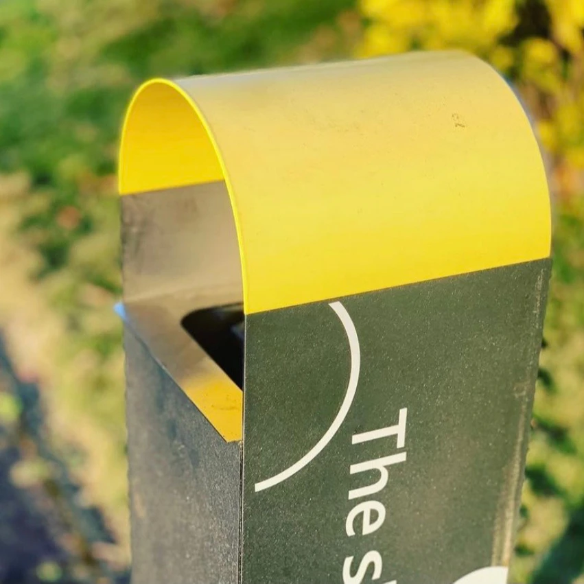 outdoor free standing ashtray steel metal