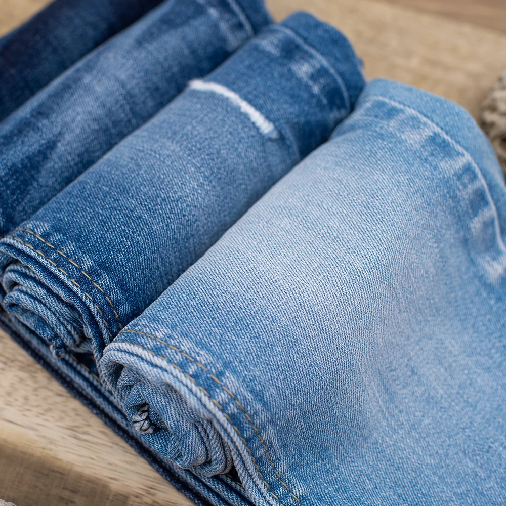 Новая модная джинсовая ткань для одежды из полиэстера