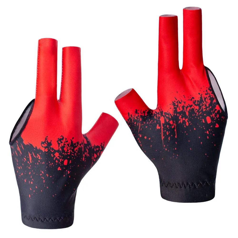 Wholesale Custom Billiards Sports Gloves Non Slip Pad 3 Fingers Pool Cue Shooting Snooker Shooters Gloves For Left or Right Hand