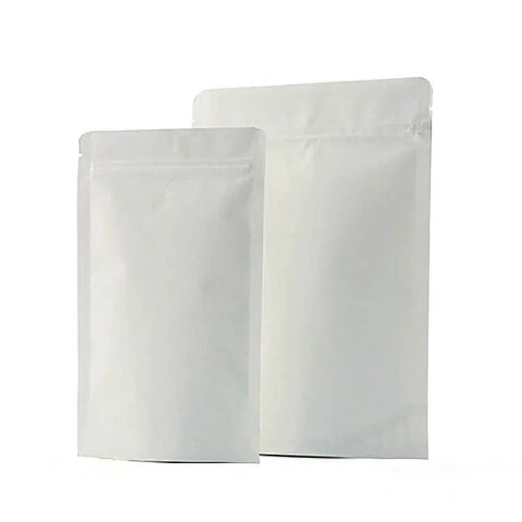 68 White kraft paper bag environmentally friendly organic degradable sealed zipper paper bag food stand up pouch