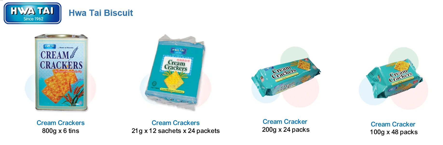 Hwa Tai Cream Crackers Tin - 800g Cream Crackers Biscuits