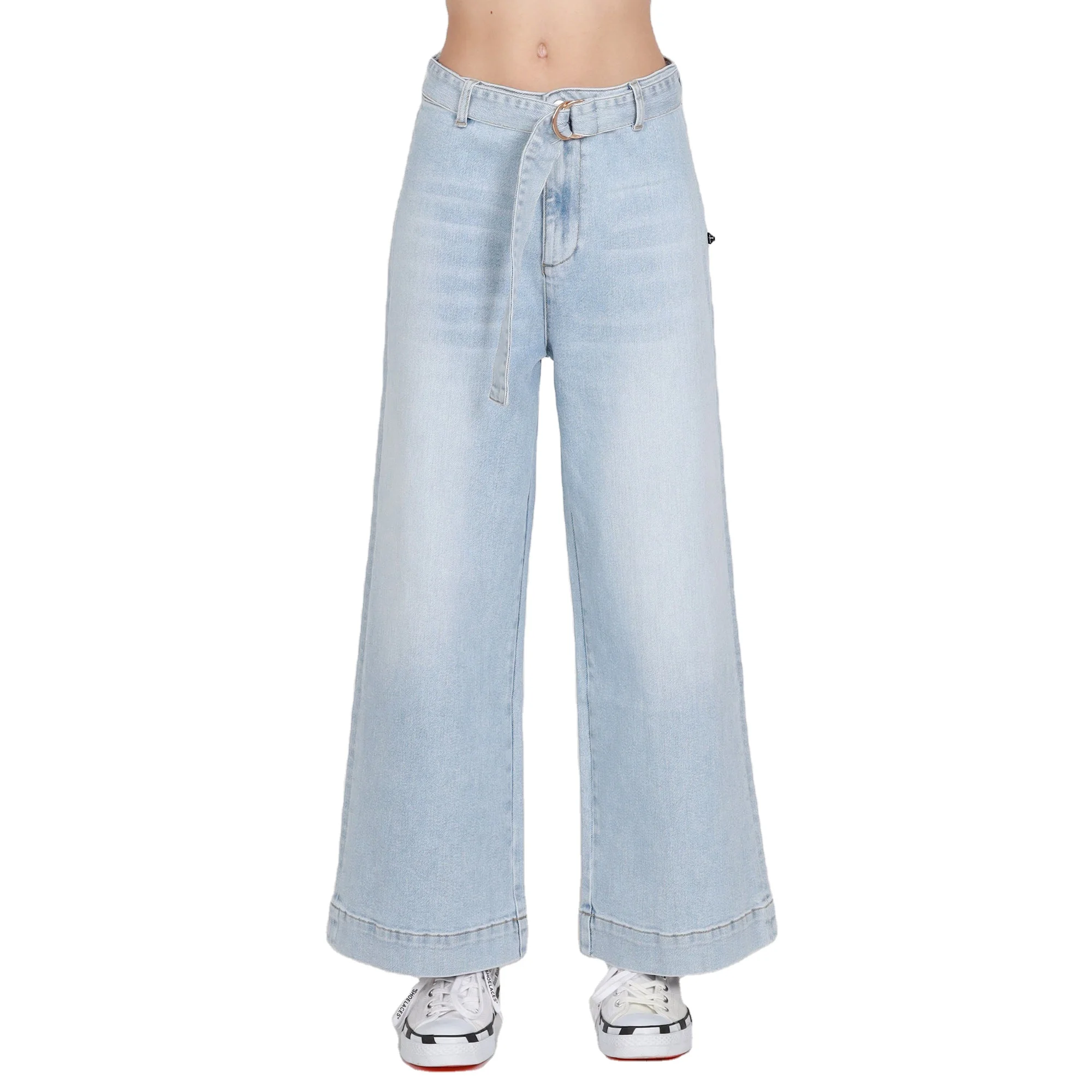Mom Jeans wide leg jeans from women Summer Wholesale Custom Blue Skinny Femme High Waist Ripped Style Denim Ladies Women jeans