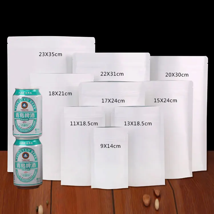68 White kraft paper bag environmentally friendly organic degradable sealed zipper paper bag food stand up pouch