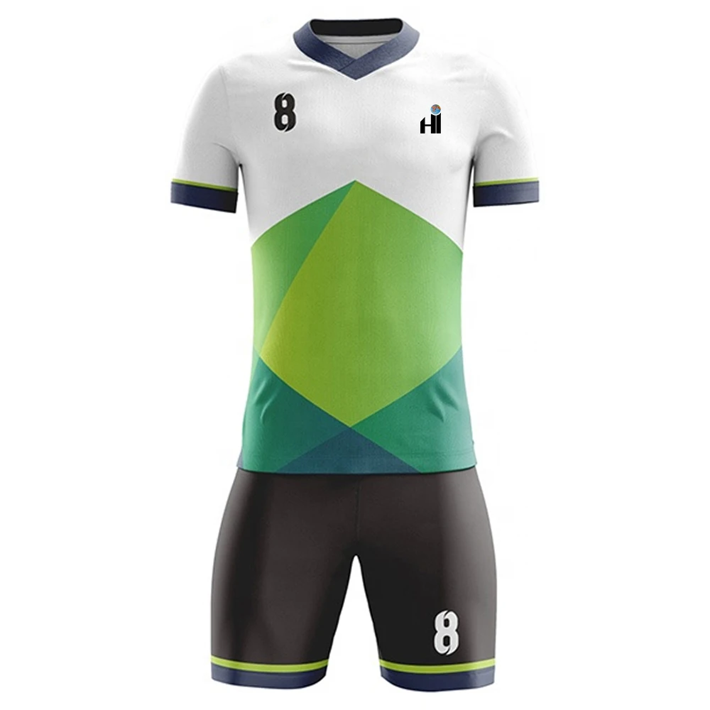 Cheap wholesale price men team wear soccer kit set uniforms designs soccer uniform football jersey & short set