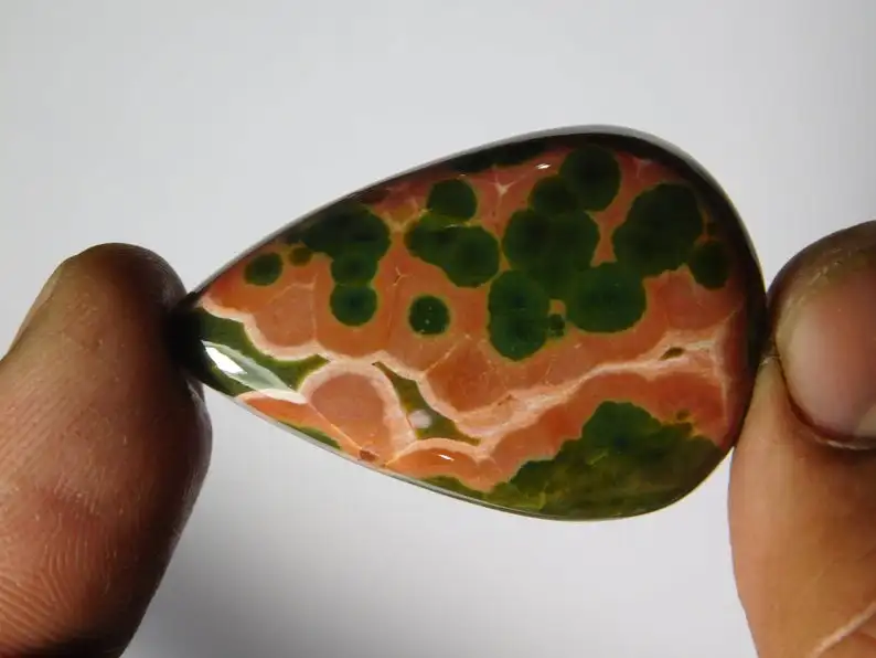 Top Quality 100% Natural Ocean Jasper Cabochon Loose Pear Shape Genuine Gemstone For Making Jewelry at Affordable Prices Bulk