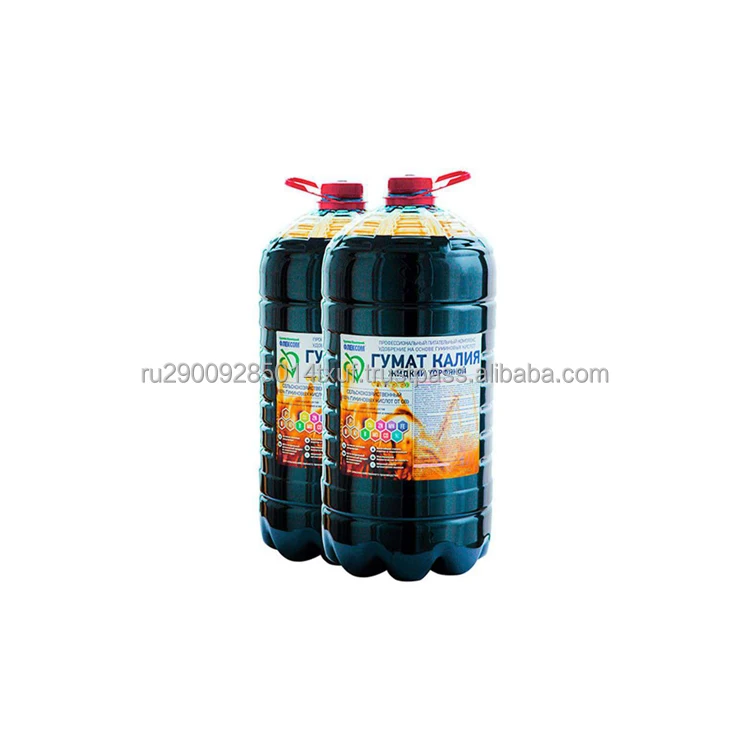 Plant growth regulator and stimulator liquid potassium humate peat helps to increase yields, agriculture