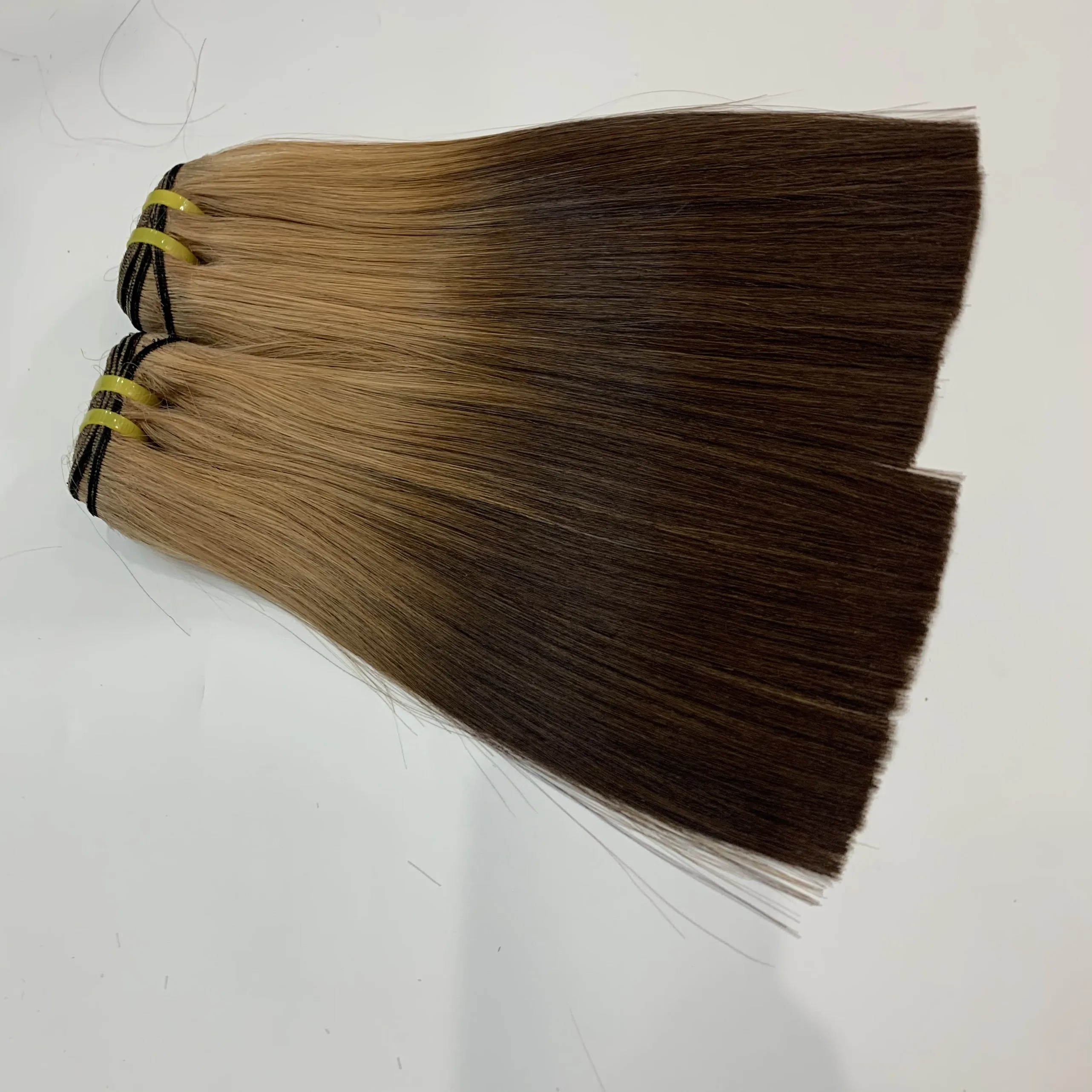 Ombrecolor золотые супер двойные человеческие волосы прямые 12 дюймов без Танг нит лучшее качество 100% натуральные от Livihair Vietnam