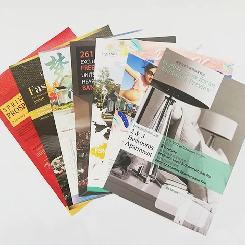 Custom Booklet Printing Brochure / Catalogue / Flyer Book Printing Service in Customized Sizes, Designs & Materials