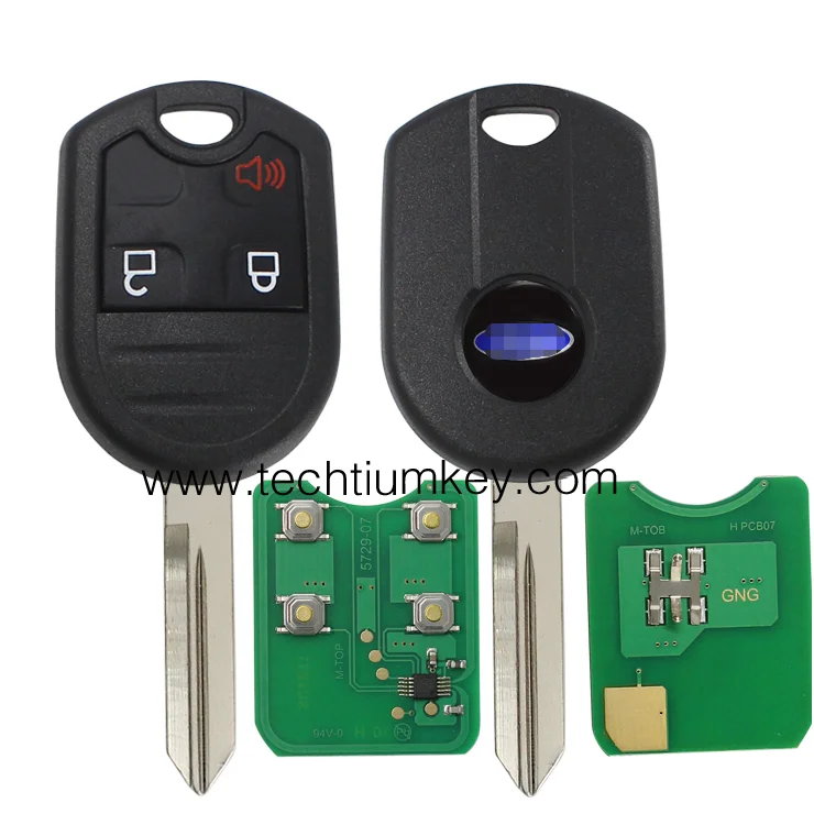 Techtiumkey 3 button 315Mhz auto remote key for ford Edge Fusion without chip transponder CWTWB1U793
