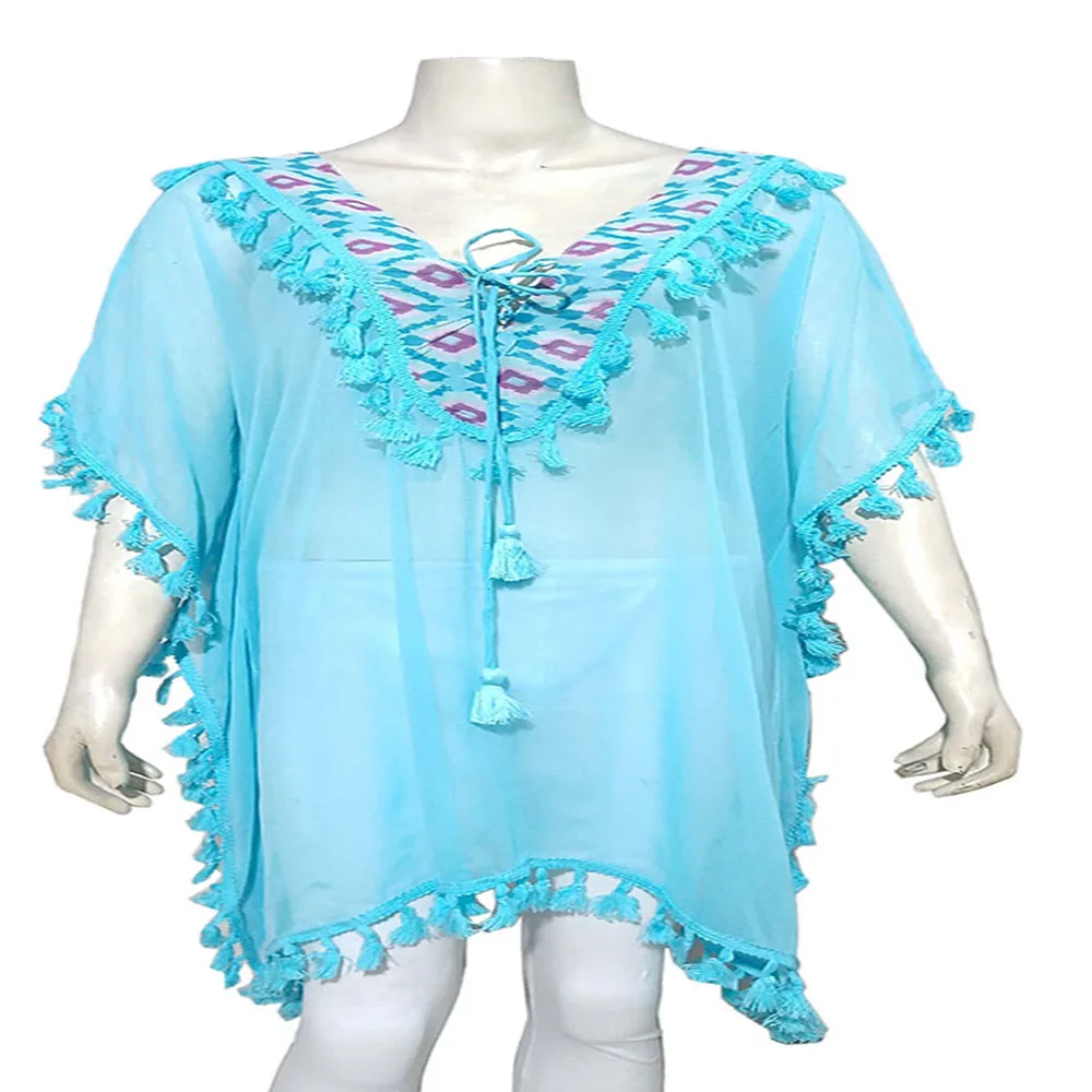 2024 Новая модная женская пляжная одежда кафтан свободного размера шифоновое платье-накидка с цветочным узором однотонный купальник принтом на