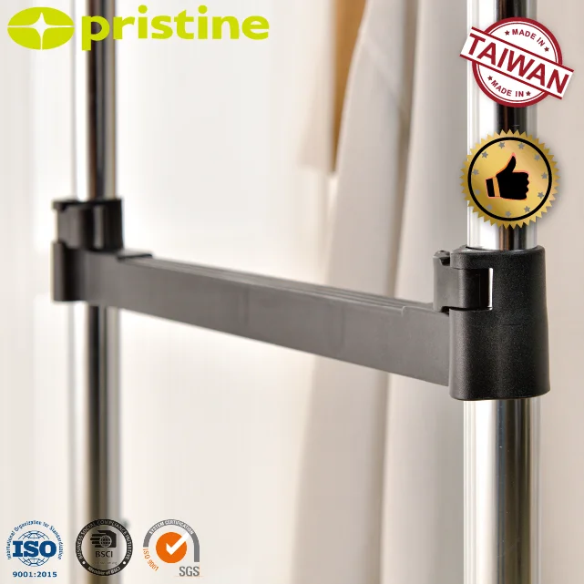 OEM eBay Organizer factory manufacturer Home housewares storage double metal hanging clothes display racks with extendable bar