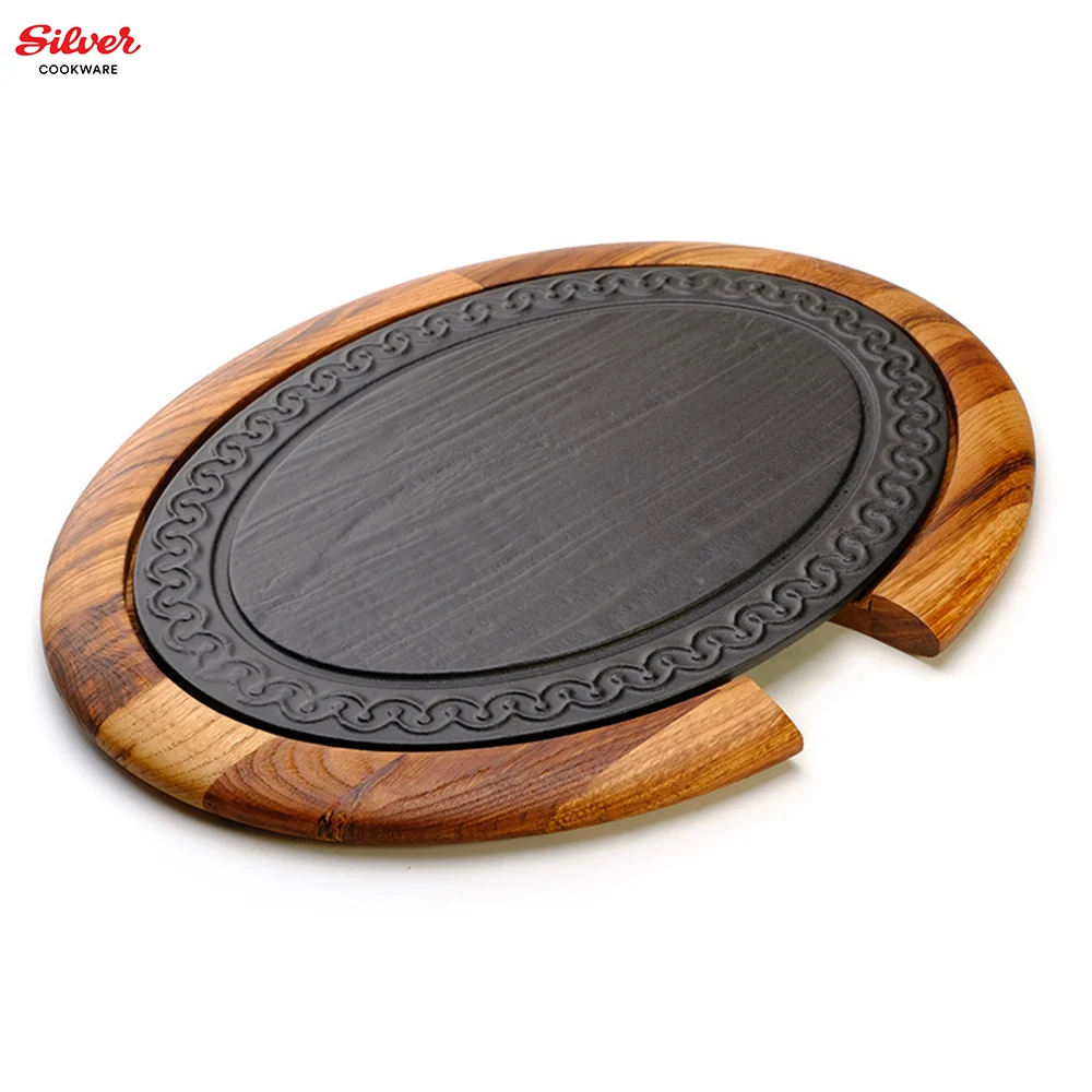 Сервисная платформа из чугуна с деревянным основанием 30 см высокое качество Сделано в Турции