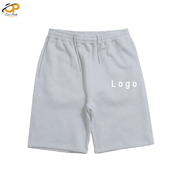 Men Custom Pants Cotton Wholesale Mens Drawstring Jogger Knitted Bulk Logo Short Grey fleece Sweat Shorts