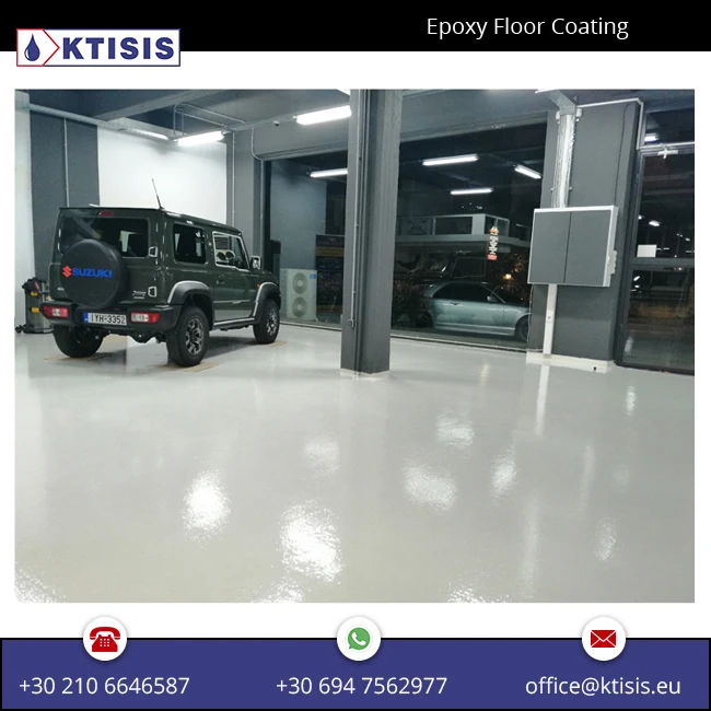 
White coloured Epoxy Floor Paint for garages and showrooms 