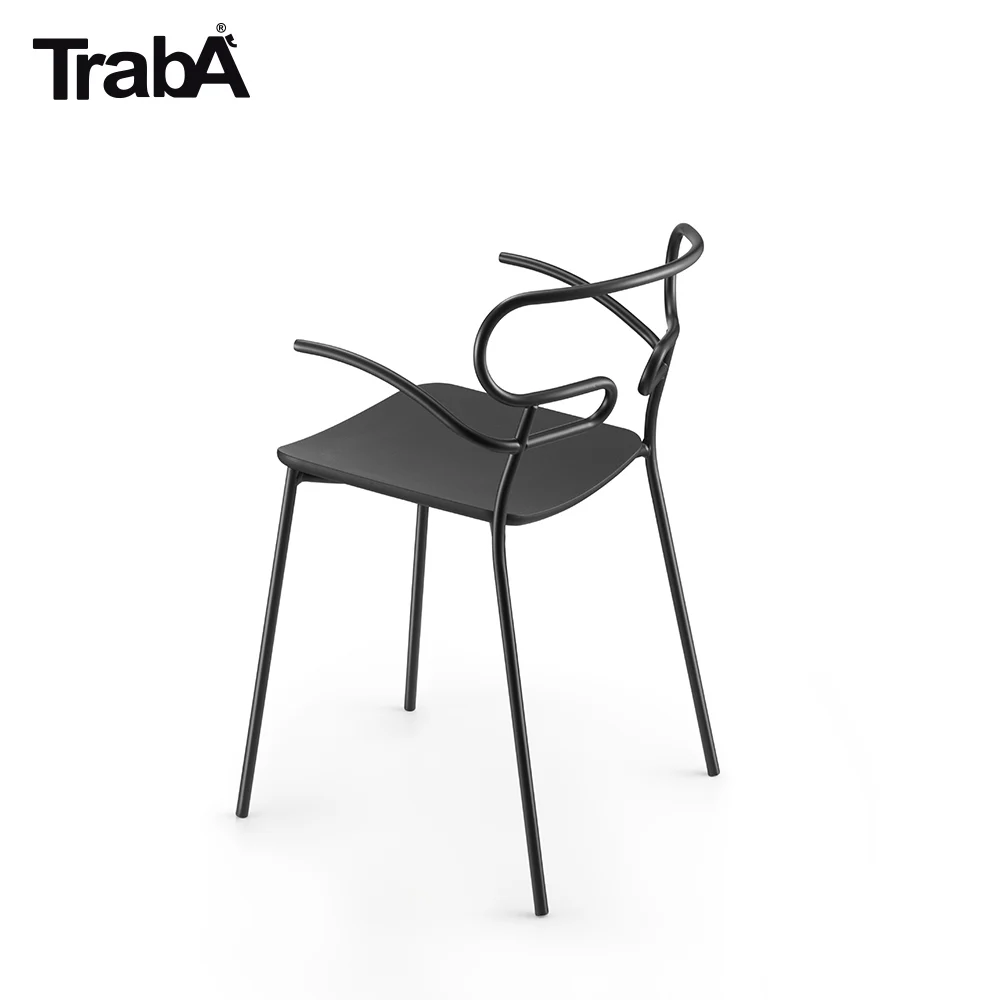 Best Quality stackable Armchair metal frame PU seat outdoor