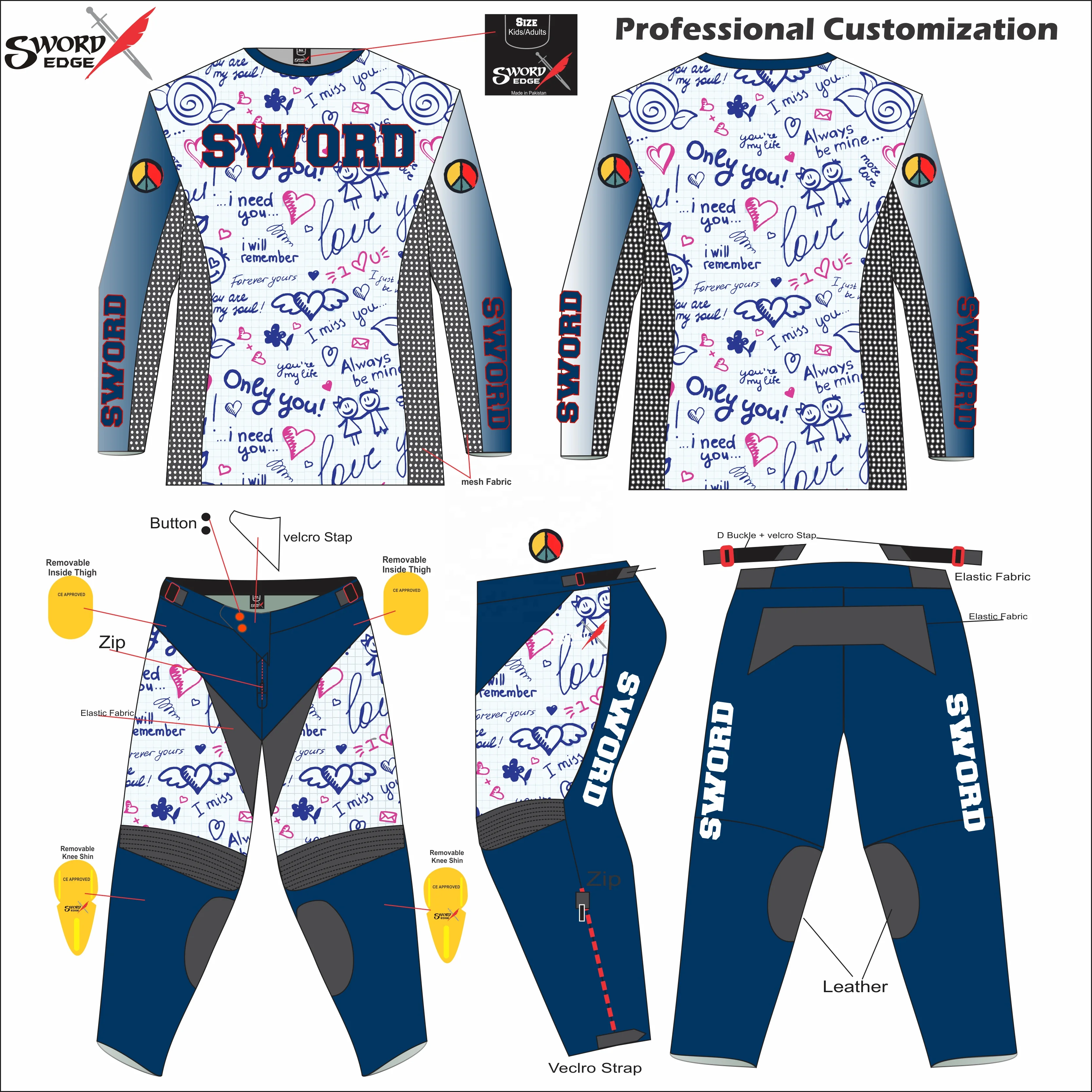 
love Girls motocross jersey pant 