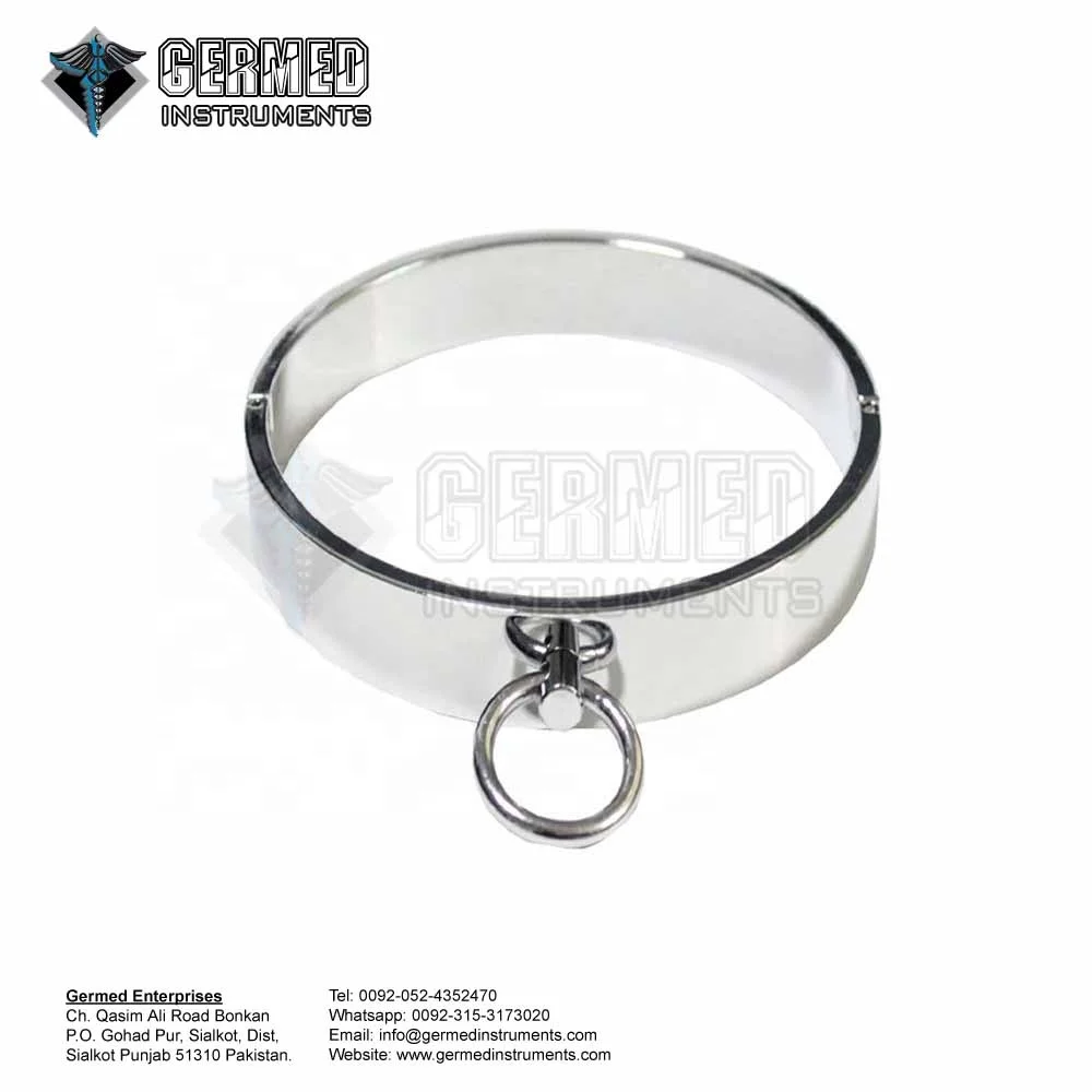 Professional Bondage Fetish Flat Steel Slave Collar / Steel Collar BDSM Toys