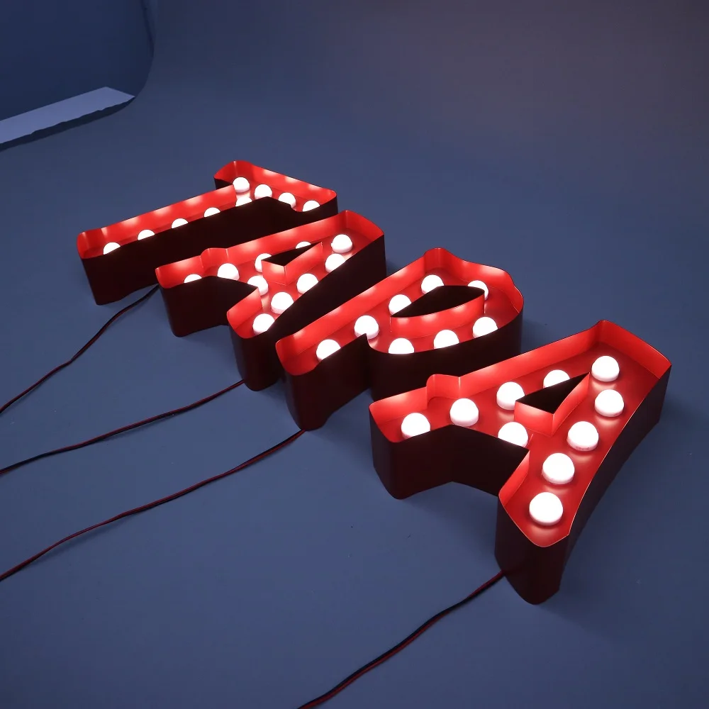 
1-5 Years Of Warranty Lighting Metal Marquee Letters 3D Led Letter Lights Bulbs Sign 