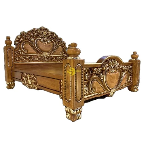 Королевская роскошная кровать/классическая кровать, изготовленная 100% ручной работы мастерами