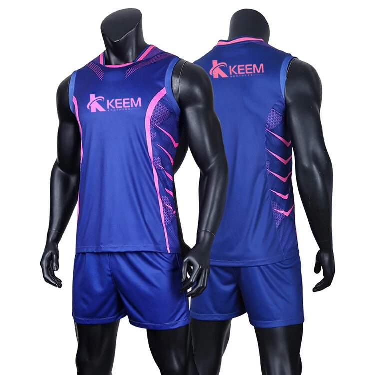 Custom cheap sports volleyball uniforms New design beach volleyball jersey uniform  beach sleeveless volleyball jersey for men