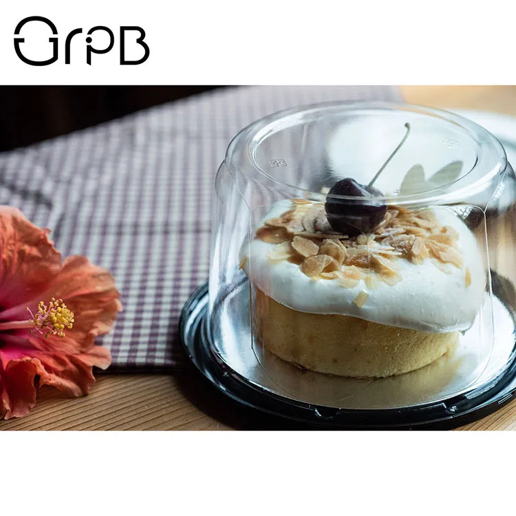 6 inch transparent round PET plastic cake box