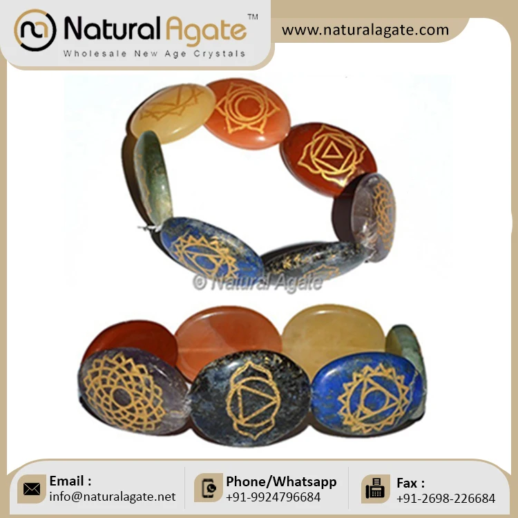 Top Best Selling Engraved Chakra Bracelet For Women Available From Indian Supplier