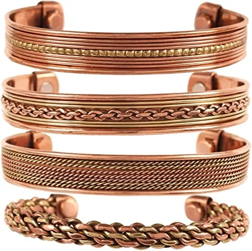 Sland Wholesale Pure Copper Hammered Magnetic Healing Bracelet for Arthritis and Joint Pain