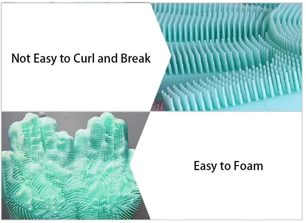 Silicone reusable cleaning brush heat resistant scrubber gloves